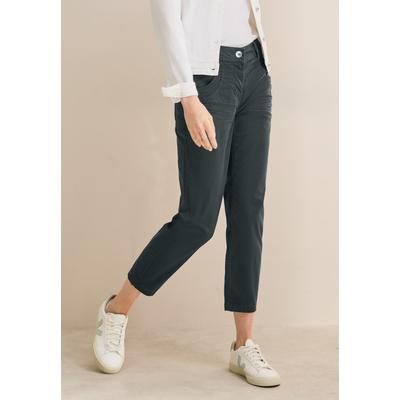3/4-Hose CECIL "Style Scarlett", Damen, Gr. 33, Länge 26, slate khaki, Web, Obermaterial: 97% Baumwolle, 3% Elasthan, unifarben, casual, tailliert 3/4-Länge, Hosen, 3/4 Länge im 4-Pocket-Stil Image