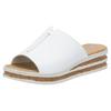 Keilpantolette RIEKER, Damen, Gr. 38, weiß, Lederimitat, unifarben, klassisch, Schuhe, Sommerschuh, Hausschuh, Keilabsatz, zum Schlupfen, Topseller