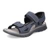 Sandale RIEKER, Herren, Gr. 41, blau (blau, schwarz), Lederimitat, Textil, sportlich, Schuhe, Sommerschuh, Klettschuh, Outdoorsandale, in Trekking-Optik, Topseller