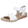 Sandalette RIEKER, Damen, Gr. 40, weiß, Lederimitat, unifarben, klassisch, Schuhe, Keilsandale, Sommerschuh, Urlaubsschuh mit Klettriemchen, Topseller