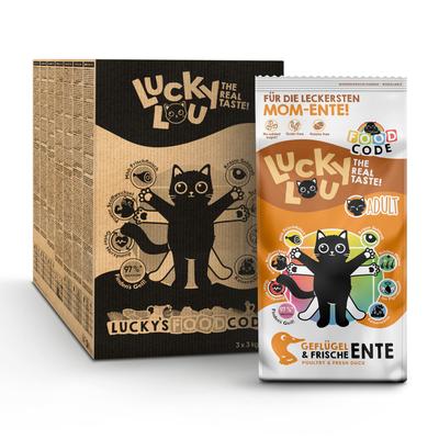 9kg Lucky Lou Adult Geflügel & Ente Katzenfutter trocken