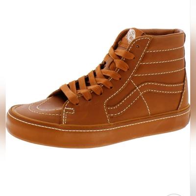 Vans Shoes | Vans Sk8 Hi Leather Wrap Brown Classic Skating Unisex Shoes M5 W6.5 | Color: Brown | Size: M5 W6.5