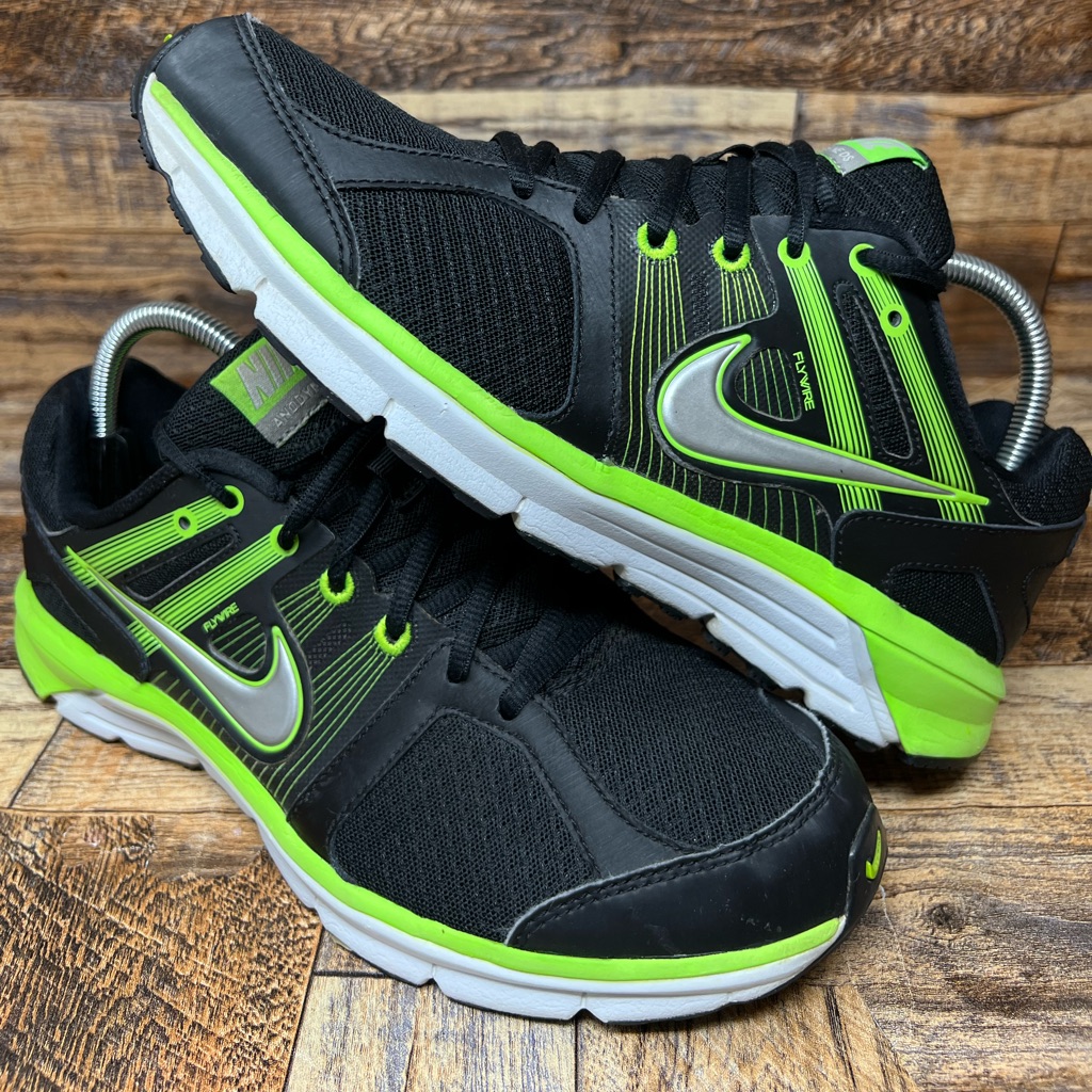 Nike Shoes | Vtg Nike Anodyne Ds Flywire Mens Black Neon Green Athletic Running Shoes Size 9 | Color: Black/Green | Size: 9