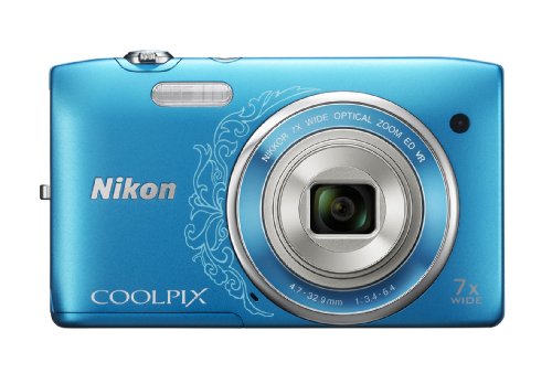 Nikon COOLPIX S3500 Compact Digital Camera 20.1 Megapixels 7 x Zoom Blue (Renewed)