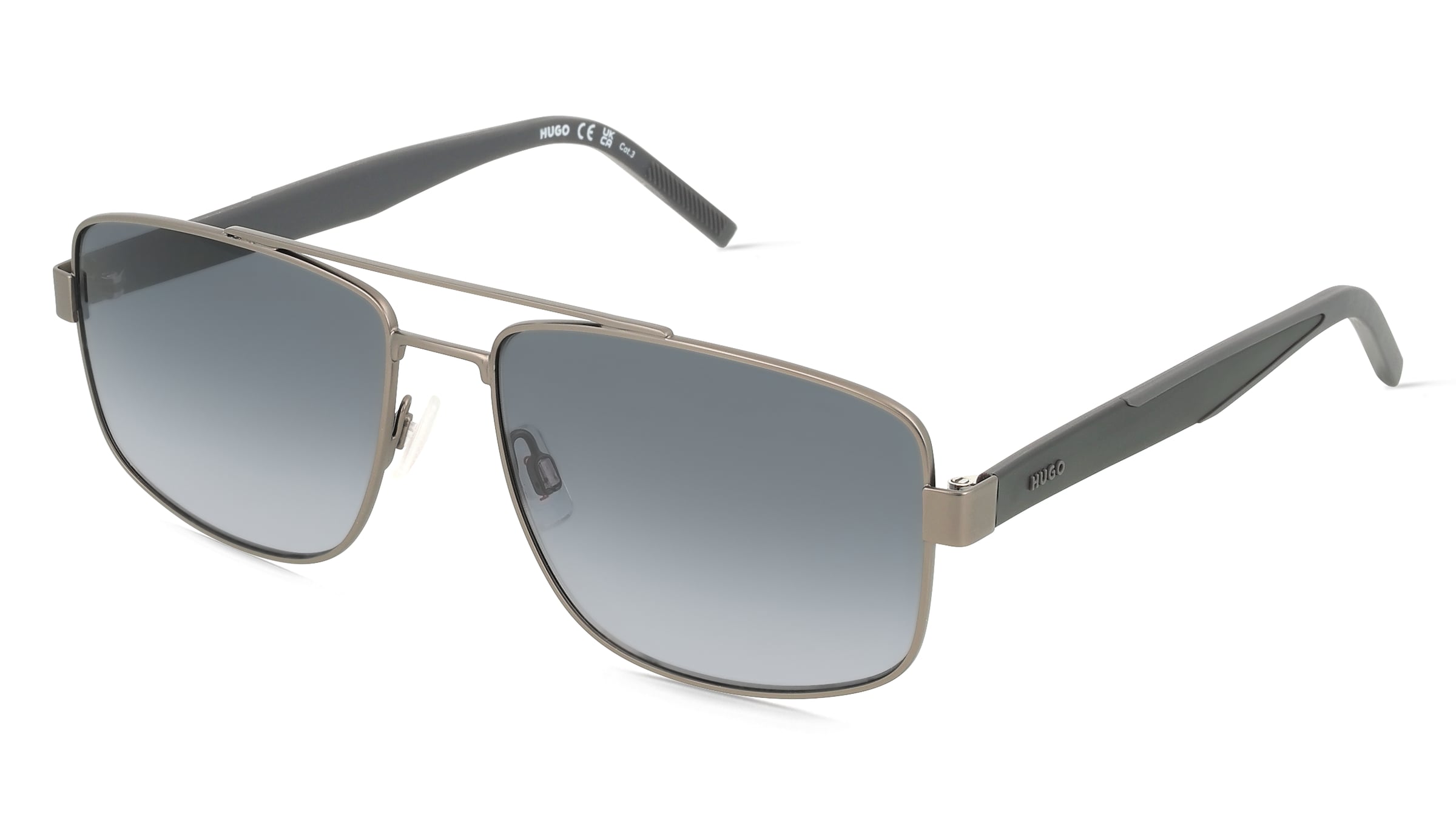Hugo HG 1338/S Herren-Sonnenbrille Vollrand Eckig Metall-Gestell, grau