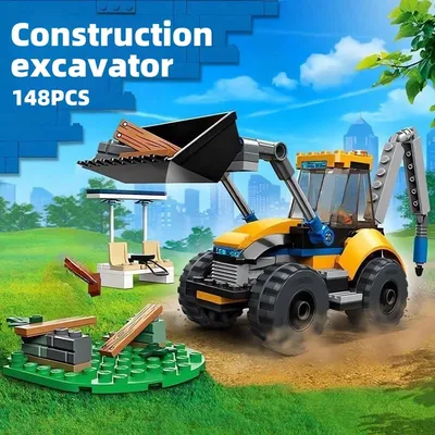 Kompatible Marken City Series Bausteine Baubagger Technik Fahrzeug Traktor Kinder Moc Montage Image