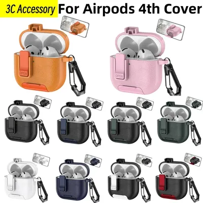 【Sperrhalterung】 Hülle für Apple Airpods 4. USB-C Air Pods Cover Drahtlose Bluetooth-Kopfhörerhülle Anti-Fall-Schale für 2024 Airpods Image