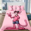 Bettbezug Kissenbezug Bettwäsche Set Cartoon Rosa P-Panthers Erwachsene Junge Mädchen Schlafzimmer