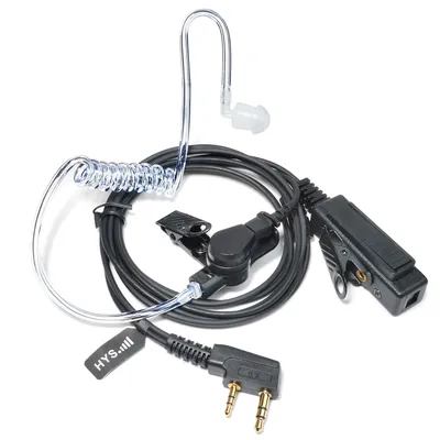 2-poliger K-Typ-Luft-Ohrhörer, verdecktes Akustikrohr-Headset, kompatibel mit Ham CB Radio Baofeng BF-888S UV-5R Kenwood Walkie Talkie
