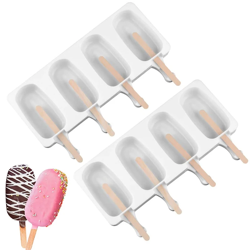 3/4 zelle Herz Form Silikon Eis Form Wiederverwendbaren Hausgemachte Popsicle Maker Mould Schokolade Tablett Mousse Dessert Eis Tablett Image