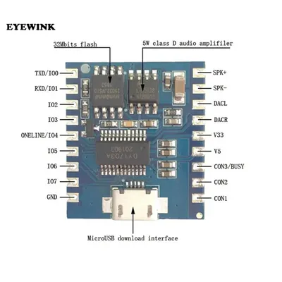 DY-SV17F Audio Modul Mini MP3 Player IO Trigger USB Flash Voice Modul MAR25 Dropship Image