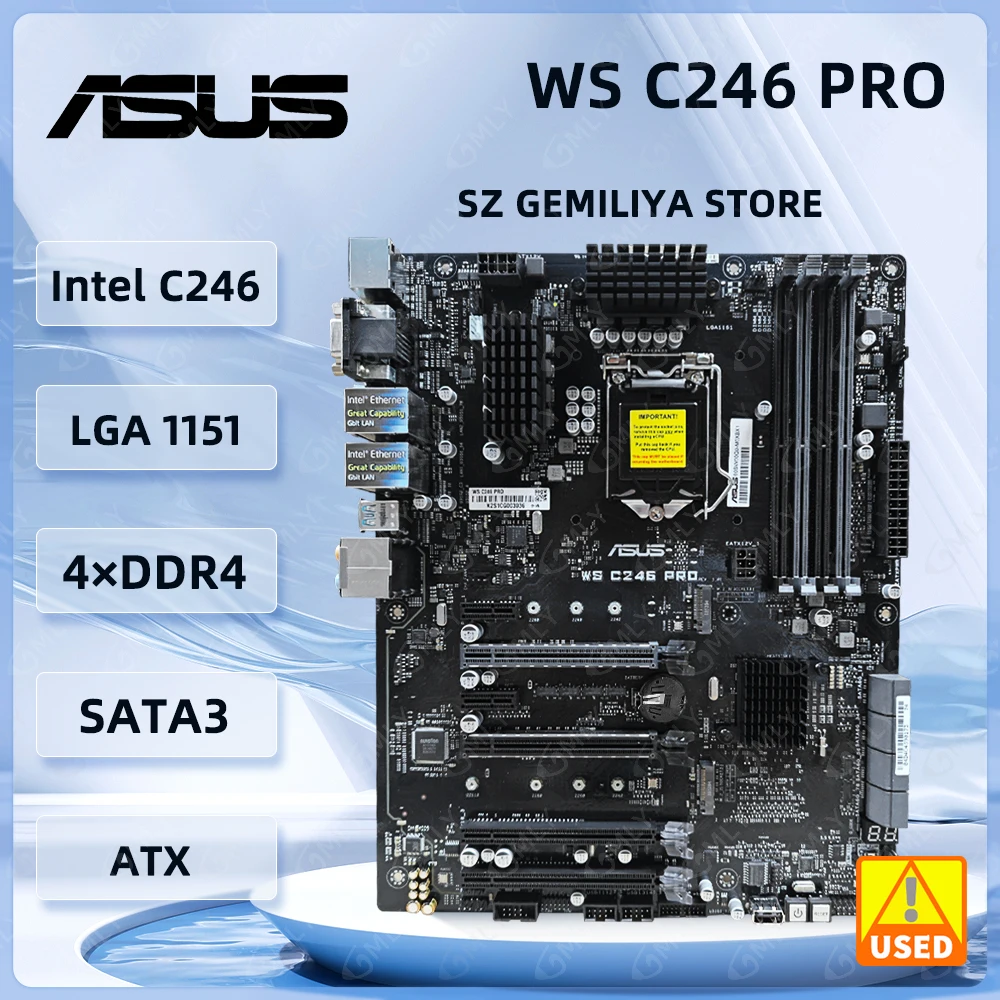ASUS WS C246 PRO Workstation Motherboard LGA 1151 Intel C246 DDR4 64 GB Unterstützung 8300 9100 8500 9400 8700 Xeon E-2124 CPU ATX Image