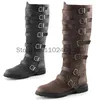 Mittelalterliche Herrenstiefel, mittelhohe Militärkampfstiefel, Gothic-Gürtel, Punk-Stiefel, Herrenschuhe, taktischer Armeestiefel, große Herrenstiefel, Größe 40–48