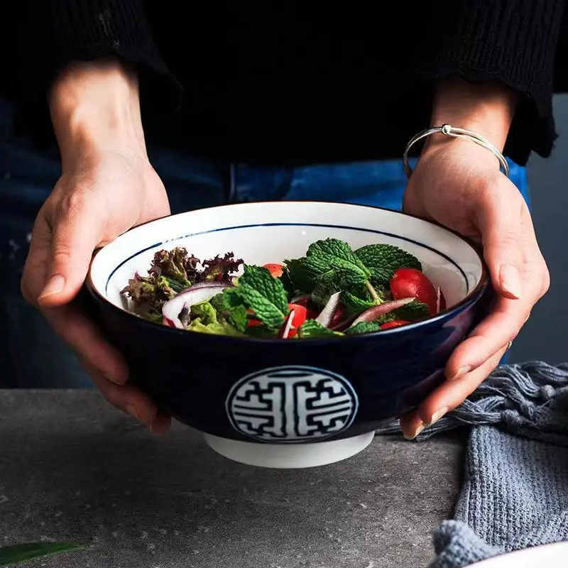 Japanese soup bowl household ceramic ramen bowl hat bowl ceramic bowl tableware Japanese tableware