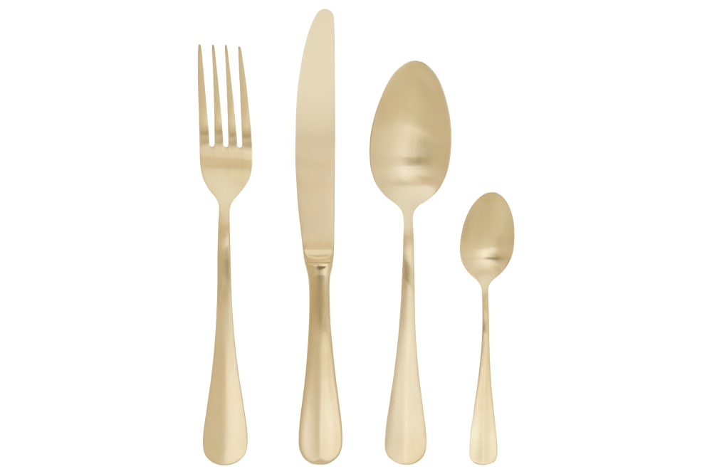 Ménagère 24 pièces en Acier inoxydable, or