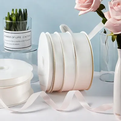 Elegant White Ribbon 25yards/Roll 10-40mm Ribbon Suitable For Gift Packaging, Cake Decoration, Diy Bow, Handicraft Decoration Ri