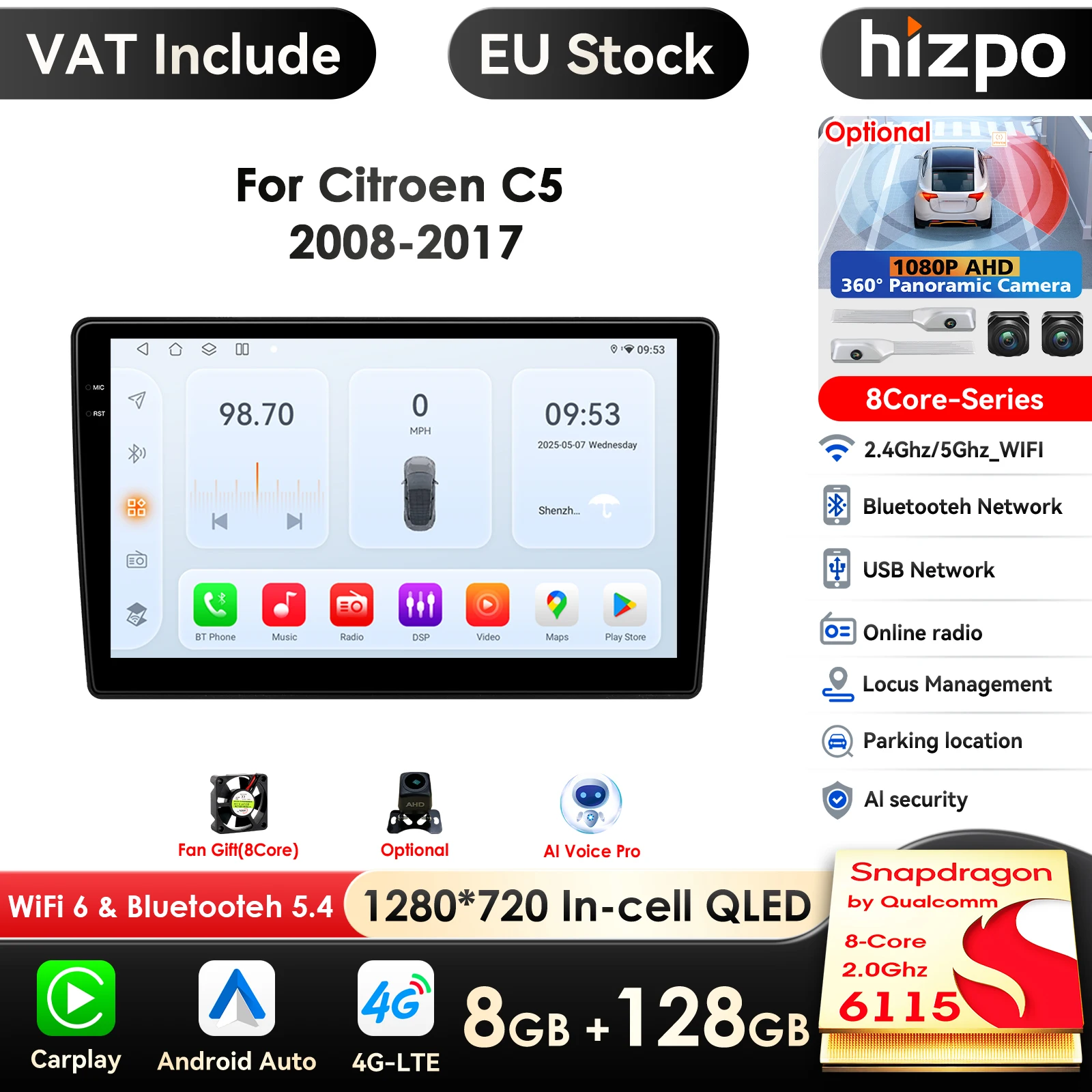 Autoradio Android Carplay sans fil, lecteur vidéo, limitation d