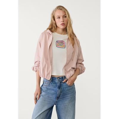 Stradivarius Balloon fit hooded jacket Pastel pink XS