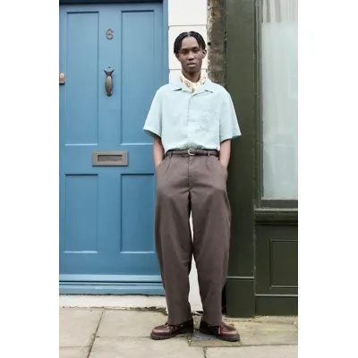 Loom Teal Seersucker Shirt - Turquoise S at Urban Outfitters