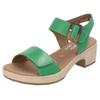 Sandalette REMONTE, Damen, Gr. 41, grün (apfelgrün), Leder, unifarben, feminin, Schuhe, Blockabsatz, Sommerschuh, Sandale mit Klettverschlüssen