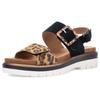 Plateausandaletten ARA "MALAGA", Damen, Gr. 37, bunt (schwarz, leo), Veloursleder, casual, Schuhe Riemchensandale Sandale, Plateausandale, Klettschuh in Bequemweite G (= weit)
