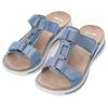 Pantolette ARA "TAMPA", Damen, Gr. 38, blau (azurblau), Veloursleder, metallic, sportlich, Schuhe, Keilabsatz, Sommerschuh, Schlappen mit Schmuckelement, G-Weite
