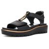 Plateausandale ARA "BILBAO", Damen, Gr. 41, schwarz, Nappaleder, unifarben, feminin, Schuhe Riemchensandale, Keilsandale, Sommerschuh, Komfortschuh in G-Weite, Topseller