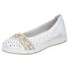 Ballerina RIEKER, Damen, Gr. 39, beige (weiß, hellbeige), Lederimitat, kontrastfarbene Details, casual, Schuhe, Topseller