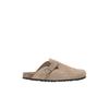 Clog MAN'S WORLD, Herren, Gr. 46, beige, Veloursleder, klassisch, Schuhe, Schlappen, Sommerschuh, Hausschuh mit vorgeformtem Fußbett