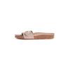 Pantolette TOMMY HILFIGER "SOFT SUEDE ADJUSTABLE MULE", Damen, Gr. 38, grau (taupe), Veloursleder, modisch, Schuhe, Keilabsatz, Sommermode, Schlupfschuh, Flats mit TH-Logo