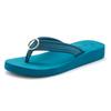 Badezehentrenner LASCANA, Damen, Gr. 43, blau (petrol), Obermaterial: 100% Textilmaterial. Decksohle: 100% Synthetik. Laufsohle: 100% Synthetik, unifarben, feminin, Schuhe Zehentrenner Dianette, Sandale, Pantolette, Badeschuh mit Ringapplikation...