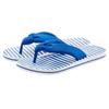 Badezehentrenner LASCANA, Damen, Gr. 35, blau (blau, weiß), Obermaterial: 100% Textilmaterial. Decksohle: 100% Synthetik. Laufsohle: 100% Synthetik, gemustert, casual, Schuhe, Sandale, Pantolette, Badeschuh ultraleicht mit softem Band VEGAN