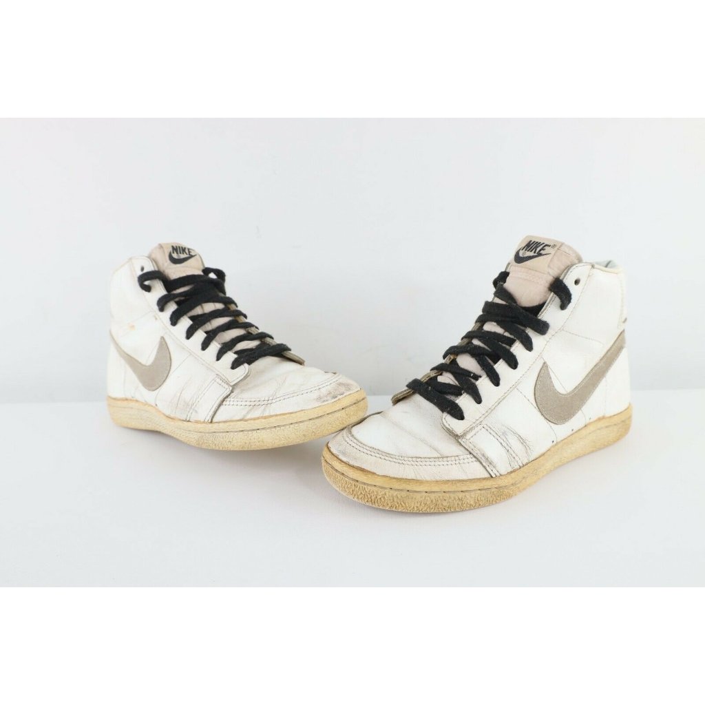 Nike Shoes | Vintage 80s Nike Mens Size 6 Womens 7.5 1983 Blazer Leather High Top Shoes White | Color: White | Size: 6