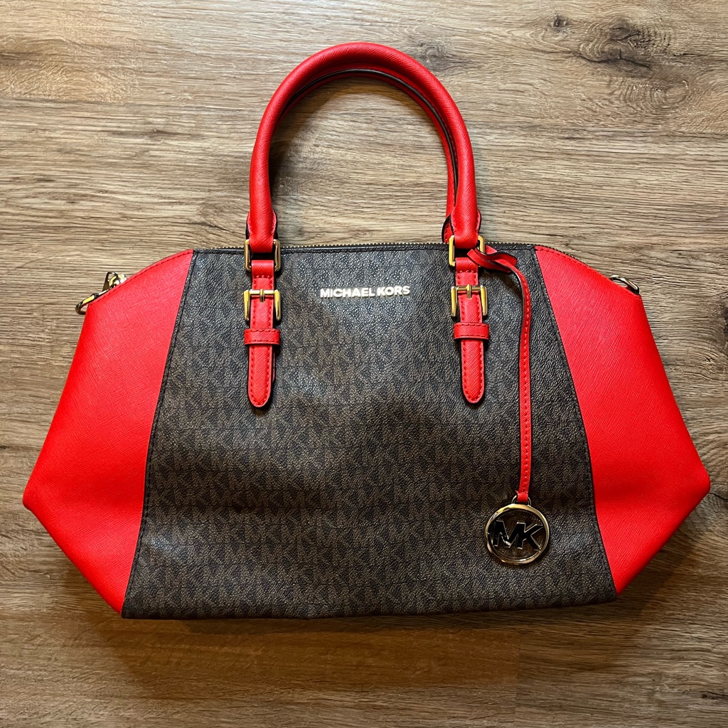 Michael Kors Bags | Used Michael Kors Monogram Handbag | Color: Brown/Red | Size: Os