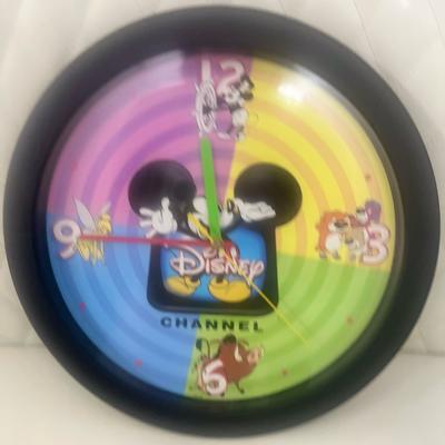 Disney Wall Decor | Vintage Disney Channel Mickey Battery Operated Collectible Wall Clock 11 1/2". | Color: Black | Size: 11.5”