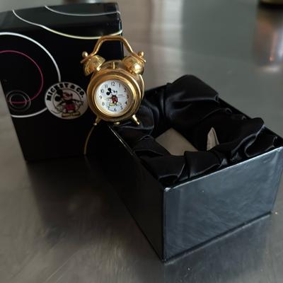 Disney Other | Vintage Miniature Mickey Mouse Alarm Clack | Color: Gold/White | Size: Os