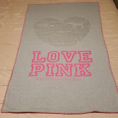 Pink Victoria's Secret Bedding | Victoria's Secret Pink Travel Blanket | Color: Gray/Pink | Size: Os