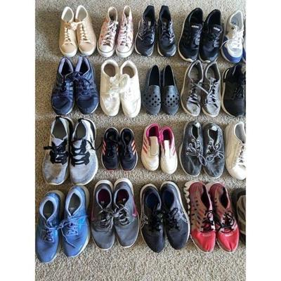 Nike Shoes | Wholesale Lot 5 Sneakers Nike Adidas Vans Asics Puma Cleats Kids Adults Shoes | Color: Black/White | Size: 10