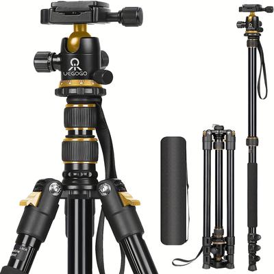 "TEMU Uegogo 76.8"" Aluminum Alloy Tripod With Ball Head, Quick Release Plate, Polycarbonate Monopod, Compatible With & Cameras, & Portable Photography Equipment"