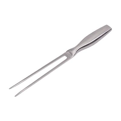 Ahlsen - Fleischgabel, Edelstahl, professionelle Tranchiergabel, rutschfester Griff, Silber, 27 cm