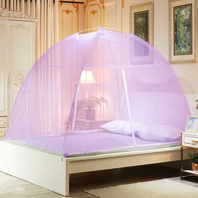 Moskitonetz für Bett und Garten mit Kuppel und Pop-Up-Reißverschluss, Violett, 120 x 200 cm Image