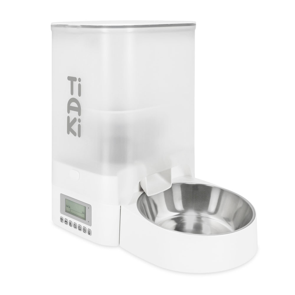 Distributeur automatique de nourriture TIAKI pour chat et petit chien - jusqu’à 3 l de nourriture