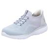 Slip-On Sneaker RIEKER SPORT "Ready2GO", Damen, Gr. 42, blau (hellblau), Textil, Lederimitat, sportlich, Schuhe, Halbschuh, Freizeitschuh, Slipper mit MemoSoft-Innensohle, Topseller