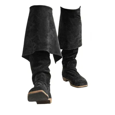Herren Renaissance Mittelalter Cosplay Stiefel Lange Stiefel Piraten Wikinger Schuhe Pu Leder Fancy Image
