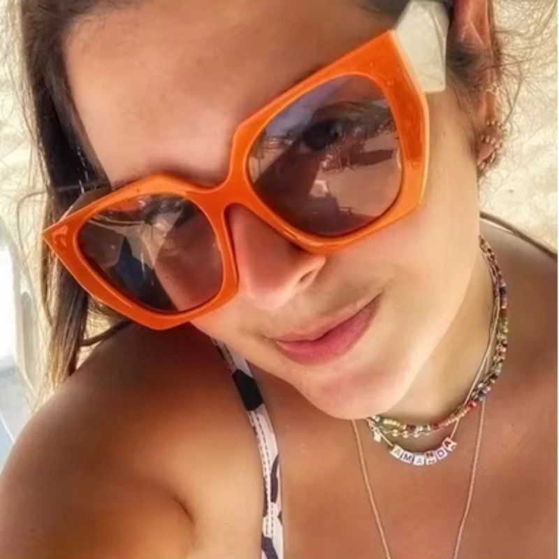 Vintage Quadratische Sonnenbrille Frau Marke Designer Retro Punk Orange Gläser Weibliche Shades UV400 Brillen Männer Mode Angeln Gläser