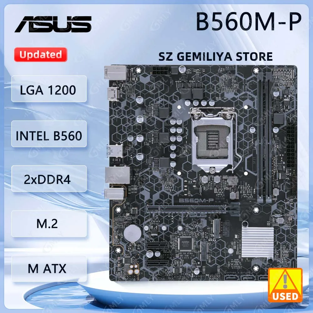 ASUS B560M-P Motherboard Intel B560 LGA1200 DDR4 M.2 unterstützt Core i3-10100F Core i3-10300 Core i5-11500 Core i7-10700 CPU Image