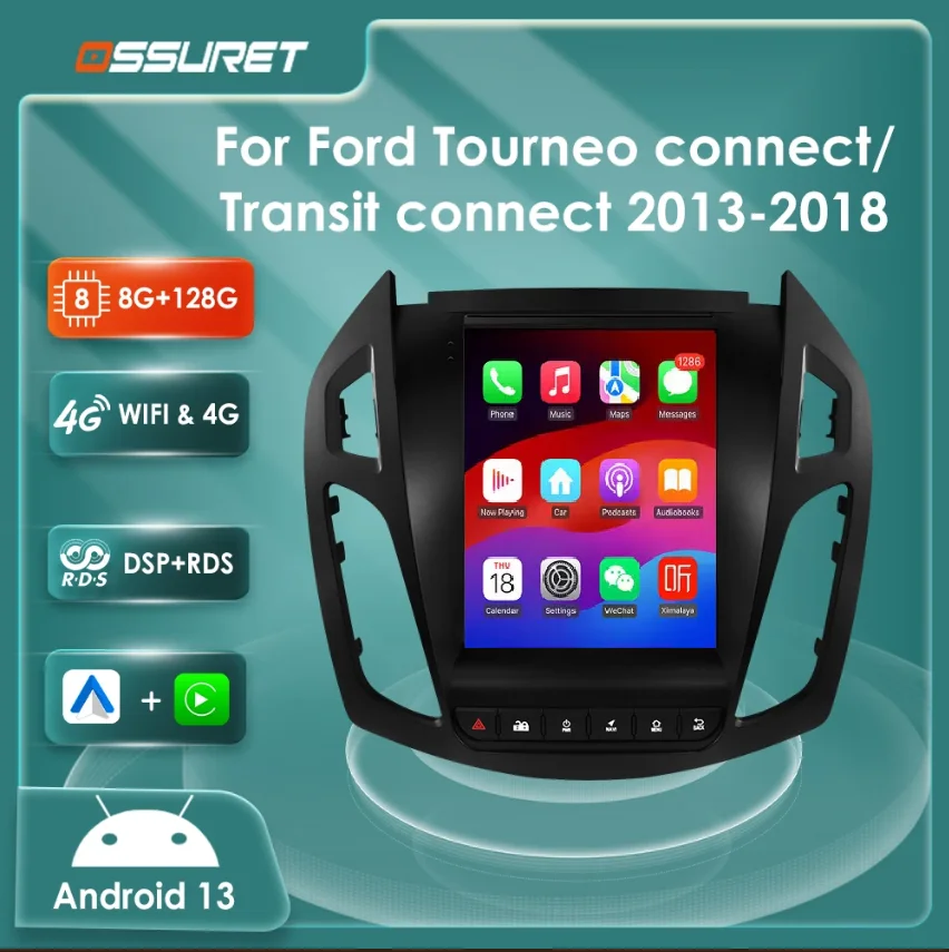 9,7 "Wireless Carplay Android 13 Autoradio für FORD Transit/Tourneo Connect 2013-2018 multimedia-player auto radio Auto Stereo Image
