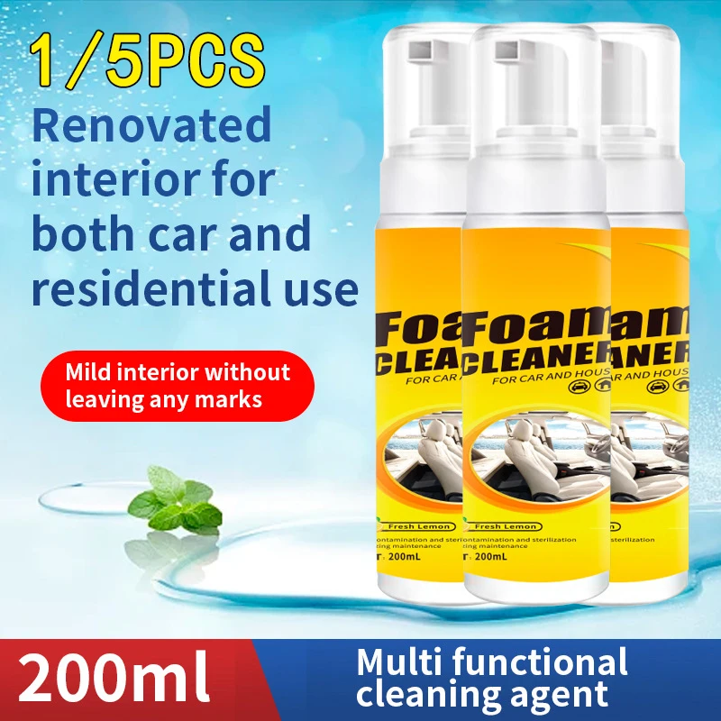 5 Stück 250ml Mehrzweck schaum reiniger Auto innen flecken tfernung sauber 250ml/120ml/60ml Leders itz schaum kopf reiniger Image
