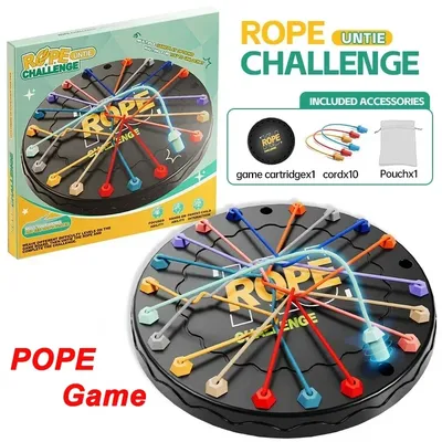 Kid Rope Knots Sensorisches soziales Brettspiel Logisches Denken Herausforderung Colore Twisted Image