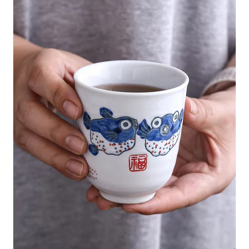 Keramiktasse im japanischen Stil, handbemalt, für Zuhause, Teetasse, japanische Küche, Keramikkaffee Image